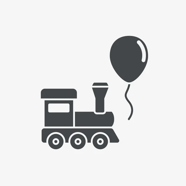 Tren ve balon oyuncak düz simgesi