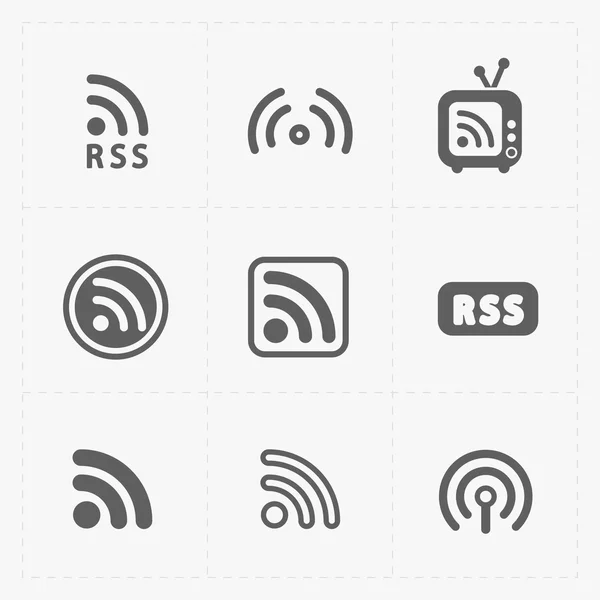 Иконки знаков RSS. Символы RSS на белом фоне . — стоковый вектор