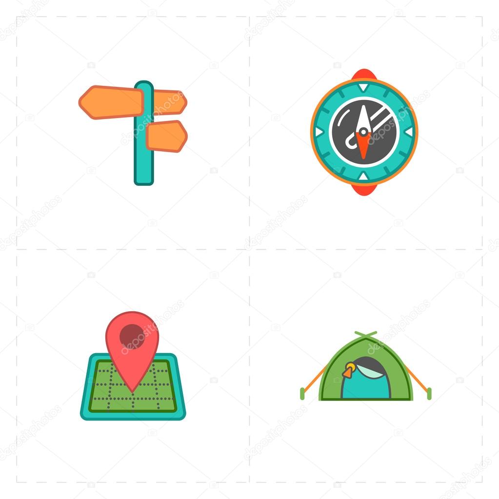 4 フラット無料旅行アイコン — ストックベクター © marnikus #81698242
