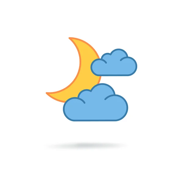 Icona luna e nuvola — Vettoriale Stock
