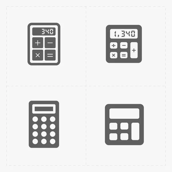 Vector black calculator icons set — Stock Vector