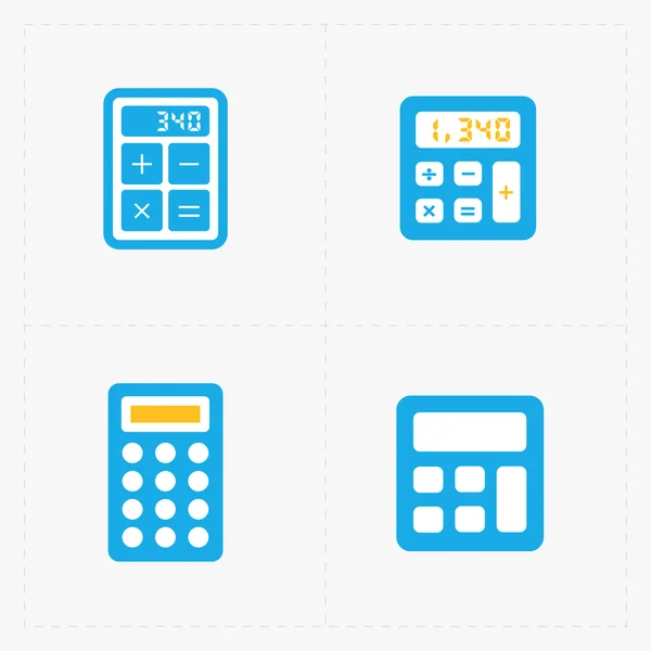 Vector colorful calculator icons set — Stock Vector