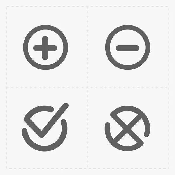 Vector zwart bevestigen icons set — Stockvector