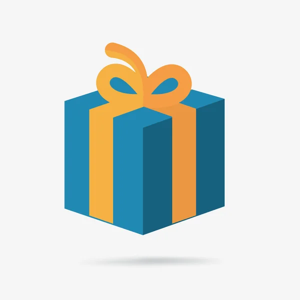 Icono de caja de regalo con arco . — Vector de stock