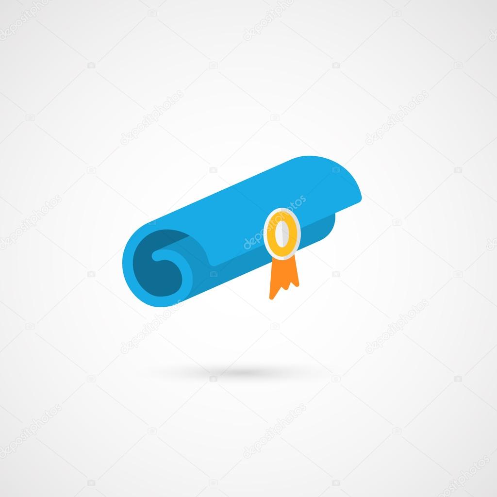 A parchment diploma scroll, rolled up with ribbon and stamp. Stock Vector Image by ©marnikus