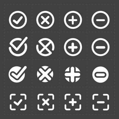 Vektör beyaz onaylamak Icons set