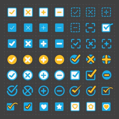 Vektör renkli onaylamak Icons set