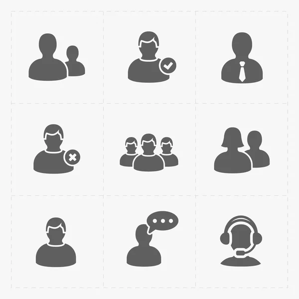 Pessoas ícones planas definido em Branco . — Vetor de Stock