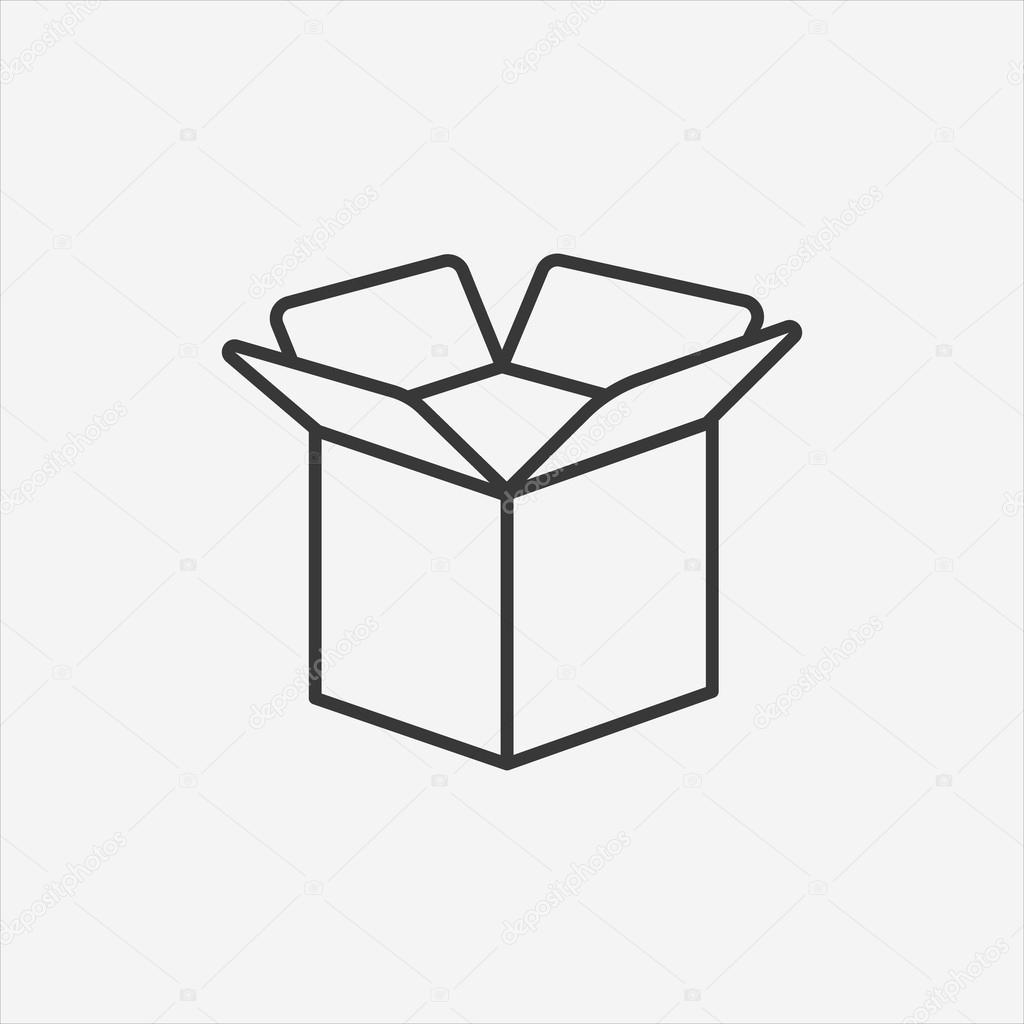 Carton opened Package Box icon