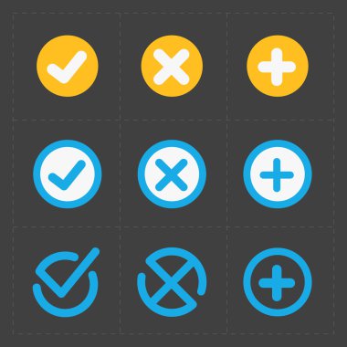 Vektör renkli onaylamak Icons set