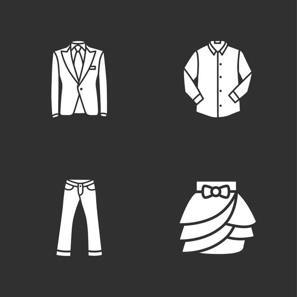 Four modern clothes icons — Stock Vector