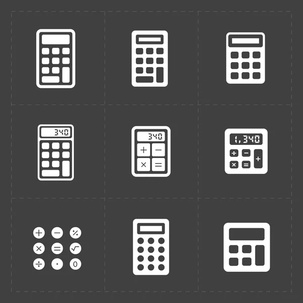 Vector calculator icons set — Stock Vector