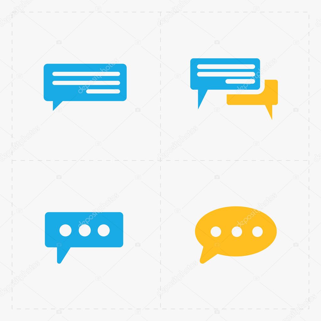 Colorful Speech bubble icons on white background. Vector illustr