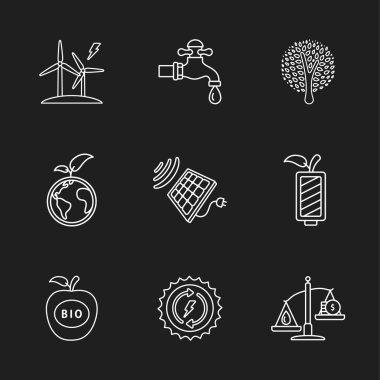 dokuz düz Eko simgeler