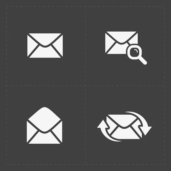 E-posta ve zarf simgeleri kara günü — Stok Vektör