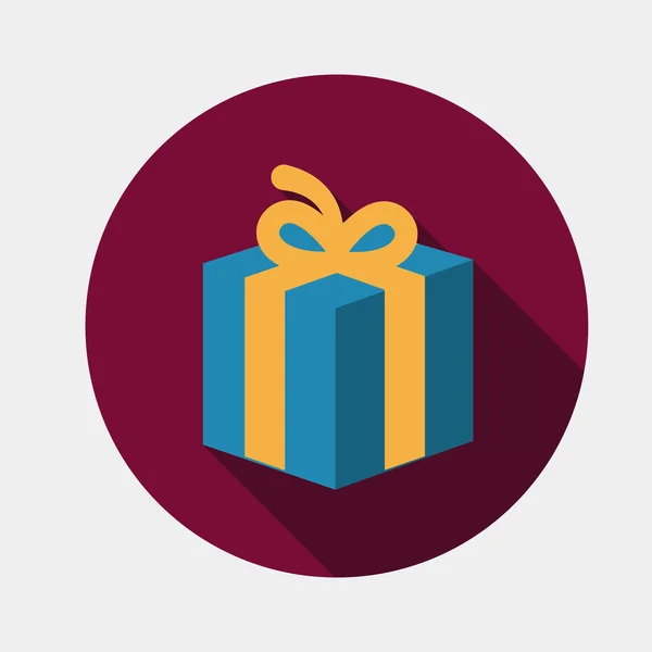 Icono de caja de regalo con arco . — Vector de stock