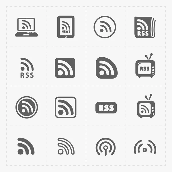 Иконки знаков RSS. Символы RSS на белом фоне . — стоковый вектор