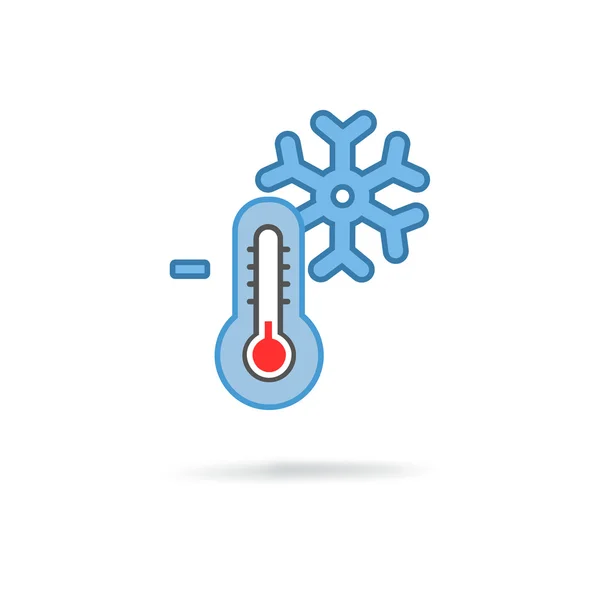 Θερμόμετρο με νιφάδες χιονιού — Διανυσματικό Αρχείο