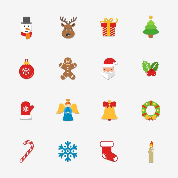 Christmas bright icons collection - vector illustration. — Stock Vector