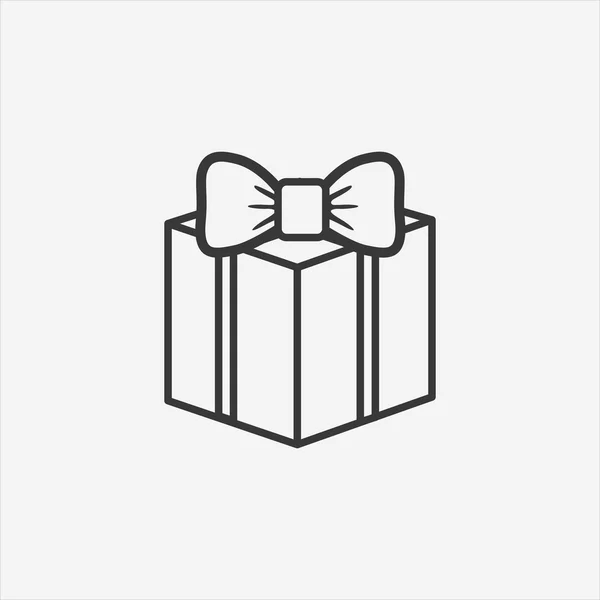 Icono de caja de regalo con arco . — Archivo Imágenes Vectoriales