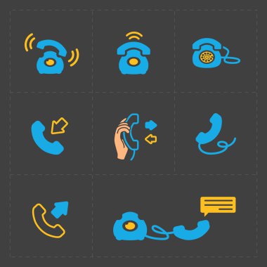 Renkli simgeler telefon, illüstrasyon vektör.