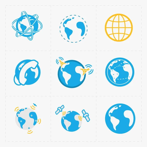 beyaz zemin üzerine toprak vector Icons set.