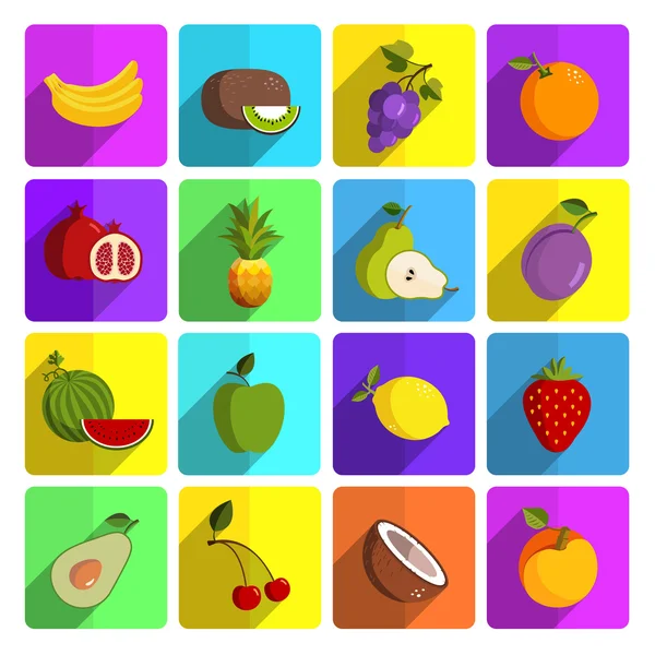 Moderne fruit vector icon set — Stockvector