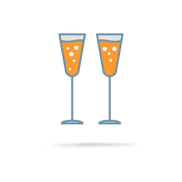 Glas champagne — Stock vektor
