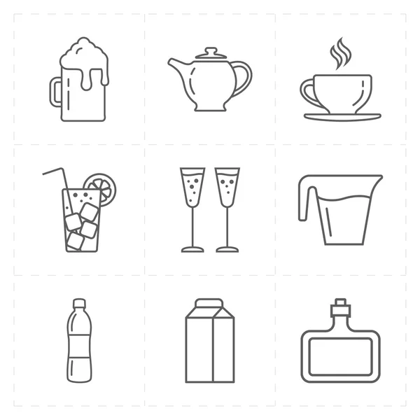 Nine modern flat bar icons — Stock Vector