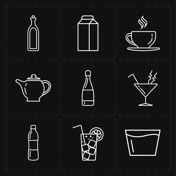 Nine modern flat bar icons — Stock Vector