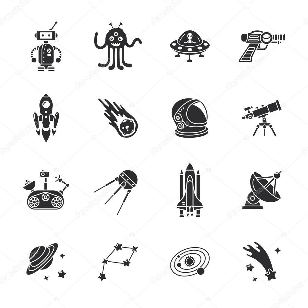 sixteen stylish space icons