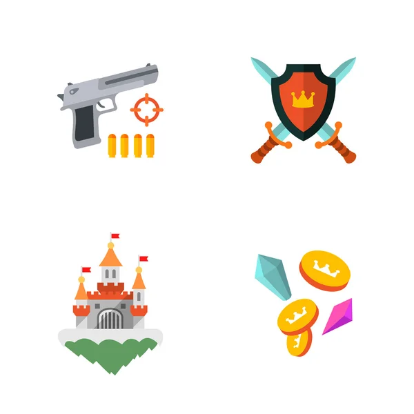 dört düz oyun simgeleri