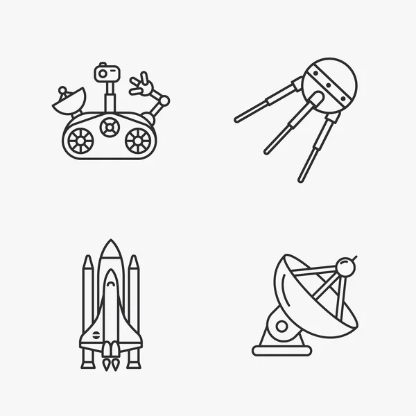 Cuatro iconos de espacio con estilo — Vector de stock