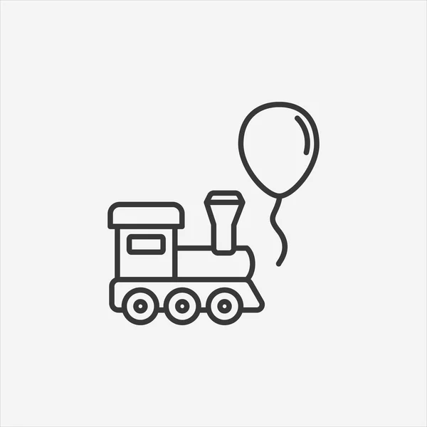 Eisenbahn und Ballon Spielzeug flache Ikone — Stockvektor