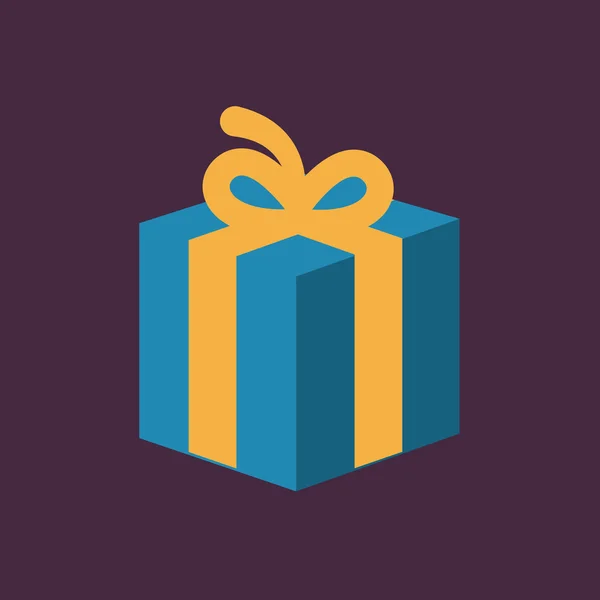 Icono de caja de regalo con arco . — Vector de stock