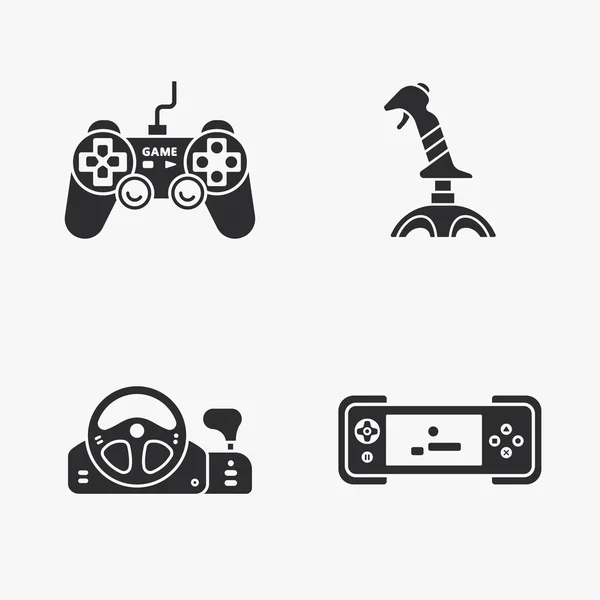 Fyra platta spelet ikoner — Stock vektor