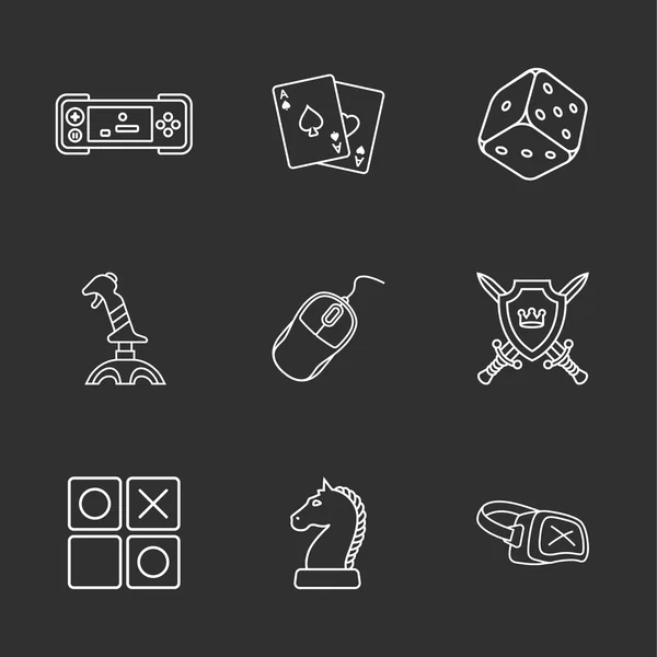 Nueve iconos de juego plano — Archivo Imágenes Vectoriales