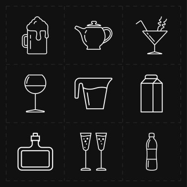 dokuz modern düz simgeler bar