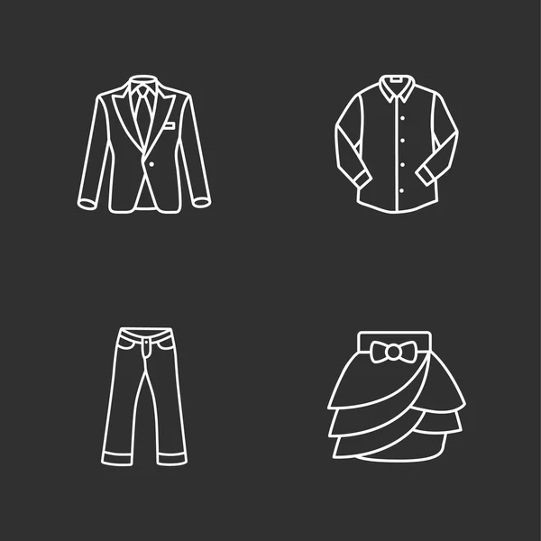 Чотири сучасні ікони одягу — стоковий вектор