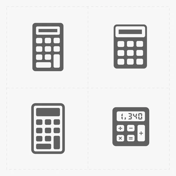 Vector black calculator icons set — Stock Vector