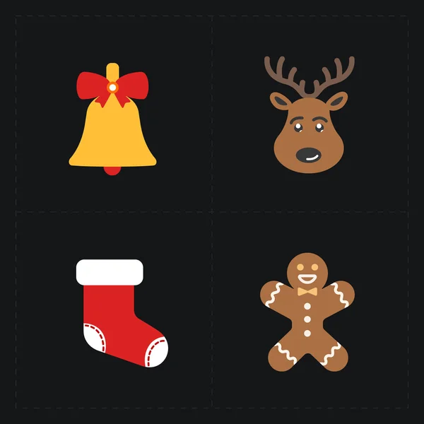 Christmas color icons collection - vector illustration. — Stock Vector