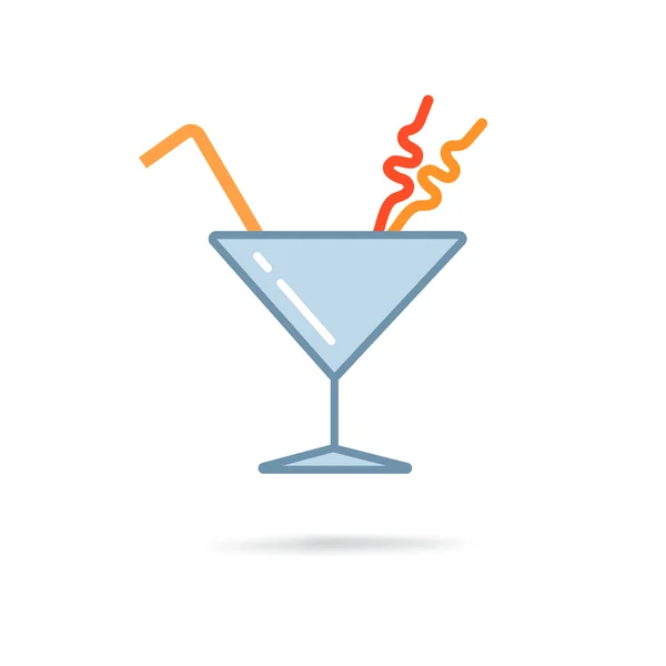 Cóctel en vaso de martini — Vector de stock