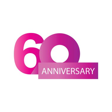 60. Yıldönümü Kutlama Vektör Şablonu Tasarım İllüstrasyonu
