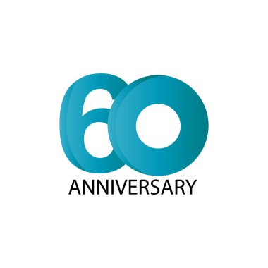 60. Yıldönümü Kutlama Vektör Şablonu Tasarım İllüstrasyonu