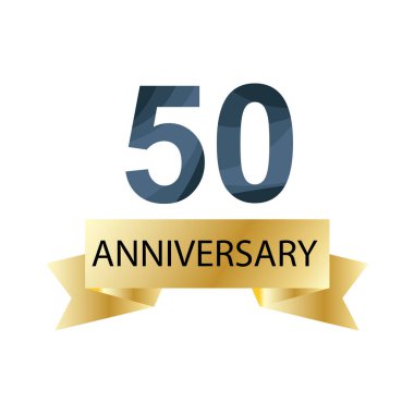 50. Yıldönümü Kutlama Vektör Şablonu Tasarım İllüstrasyonu