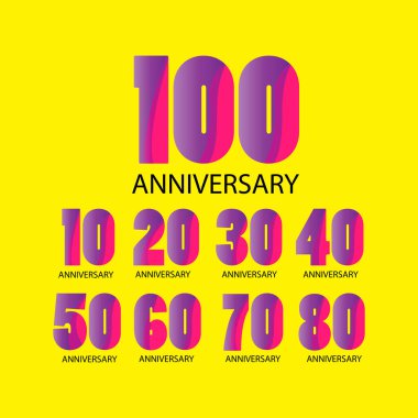 Yıldönümü kutlama vektör şablonu tasarım resimlemesini ayarla