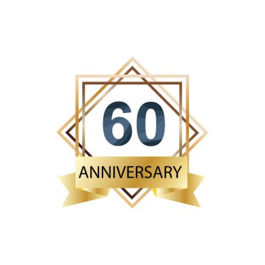 60. Yıldönümü Kutlama Vektör Şablonu Tasarım İllüstrasyonu