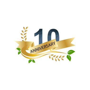 10. yıl dönümü kutlama Vektör Şablonu Tasarım Çizimi