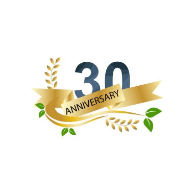 30. Yıldönümü Kutlama Vektör Şablonu Tasarım İllüstrasyonu