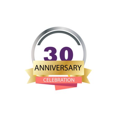 30. yıldönümü kutlama vektör şablonu tasarım çizimi